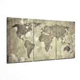 Antique World Map Mega Glass Wall Art.